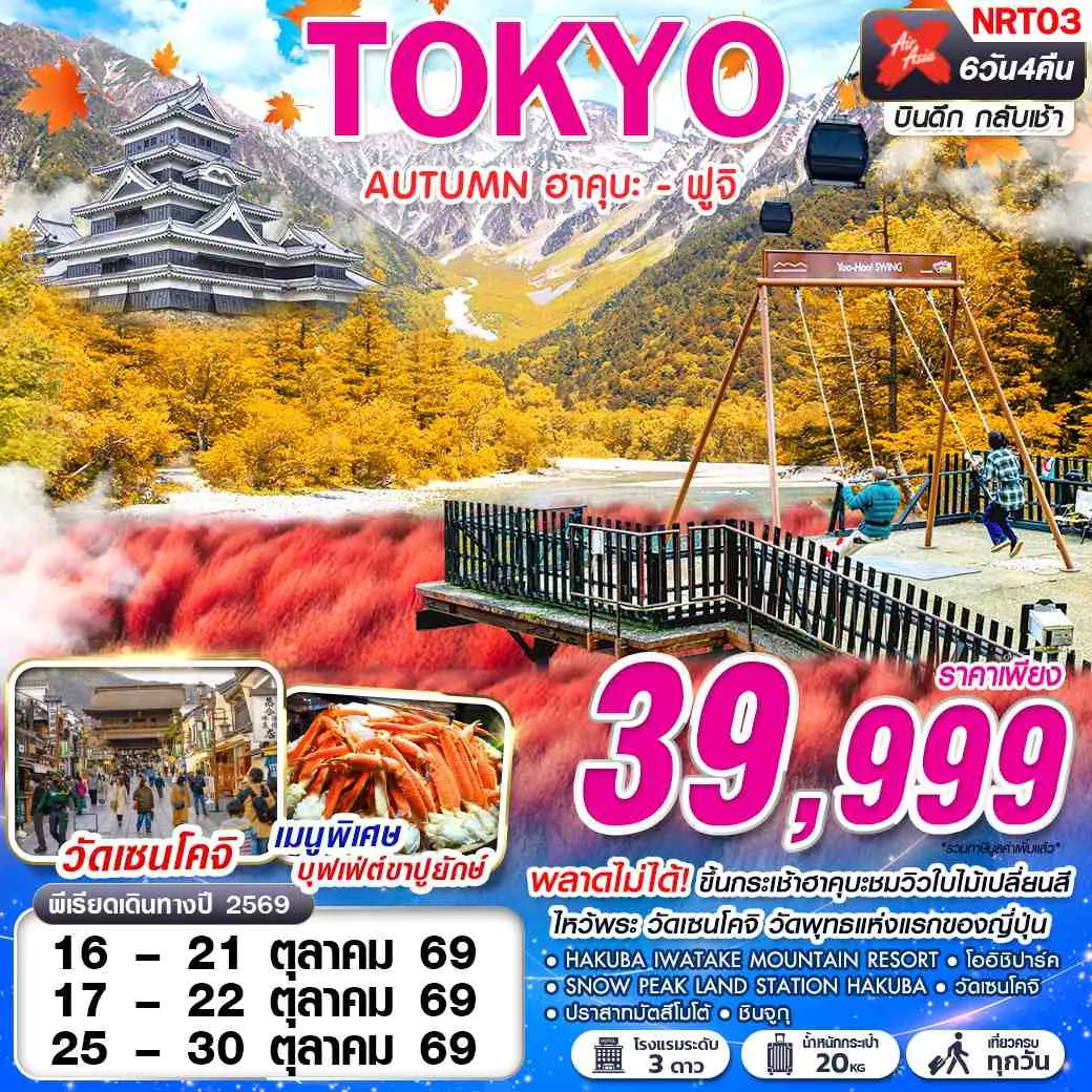 NRT03 XJ DMK TOKYO AUTUMN ฮาคุบะ - ฟูจิ (เที่ยวเต็ม)