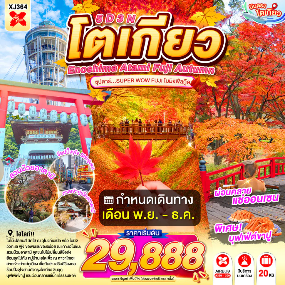 ENOSHIMA ATAMI TOKYO FUJI AUTUMN 5D 3N BY XJ --- NOV - DEC'26 -- ซุปตาร์...SUPER WOW FUJI โมมิจิฟีลกู๊ด
